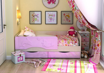 Кровать Алиса КР-812 1,6 Белфорд/Розовый металлик в Новокремлёвском - novokremlyovskoe.mebel54.com | фото