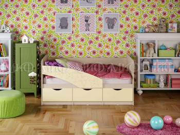 Кровать Бабочки 1,6м (Ваниль матовый) в Новокремлёвском - novokremlyovskoe.mebel54.com | фото