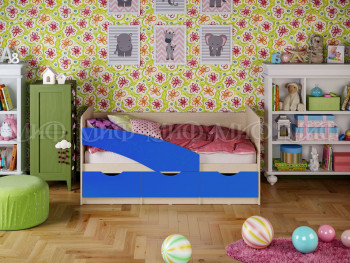 Кровать Бабочки 1,8м (Синий матовый) в Новокремлёвском - novokremlyovskoe.mebel54.com | фото