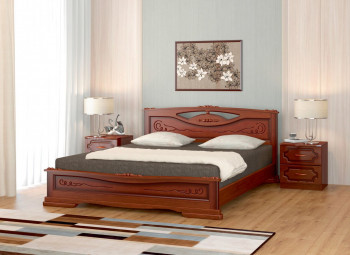Кровать Карина-7 из массива сосны 1400*2000 Орех в Новокремлёвском - novokremlyovskoe.mebel54.com | фото