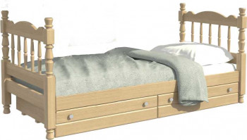 Кровать одинарная Аленка из массива сосны 800*1890 Сосна в Новокремлёвском - novokremlyovskoe.mebel54.com | фото