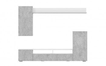 Мебель для гостиной МГС 4 (Белый/Цемент светлый) в Новокремлёвском - novokremlyovskoe.mebel54.com | фото