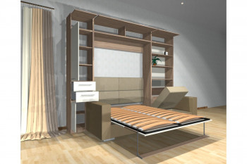 Шкаф-кровать с диваном Каролина в Новокремлёвском - novokremlyovskoe.mebel54.com | фото